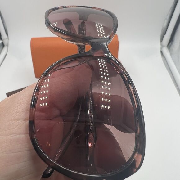 Tory Burch Sunglasses Tortoise Shell Frame Exaggerated Cat Eye Rose Brown Lens main image 2